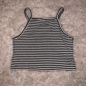 Forever 21 black & white stripped crop top